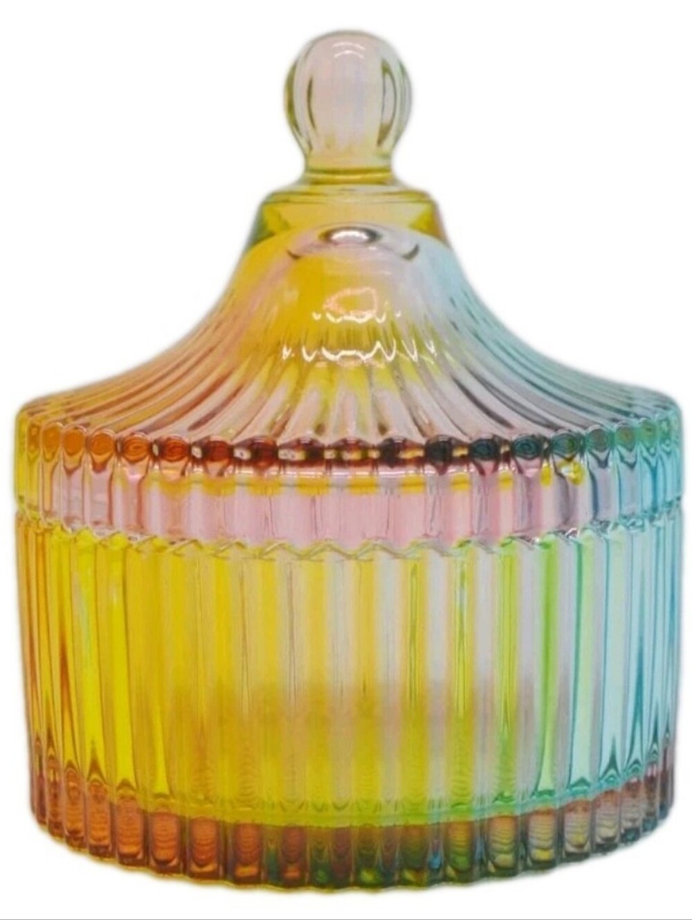 Luxury COLORFUL Glass Candy Box with Lid Jewelry Box Trinket Storage Kitchen Jar